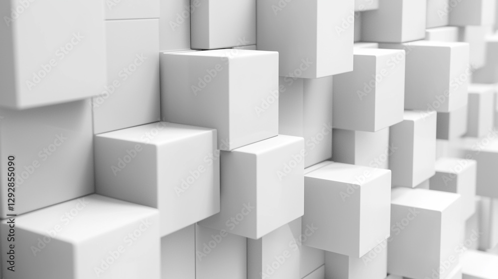 Abstract white cube background modern geometric design pattern texture 3d art wall gray cubes clean Abstract white cube background modern geometric design pattern texture 3d art wall gray cubes clean