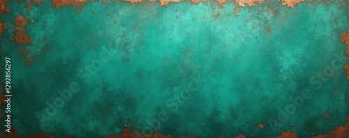 Green copper patina, weathered metallic texture Top view , backdrop, surface