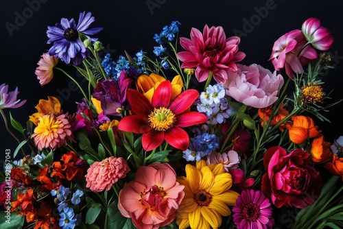 Collection of vibrant seasonal flowers photo