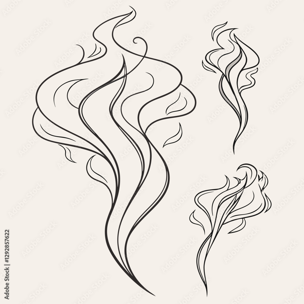 set of realistic transparent smoke or steam in white eps set of realistic transparent smoke or steam in white eps
