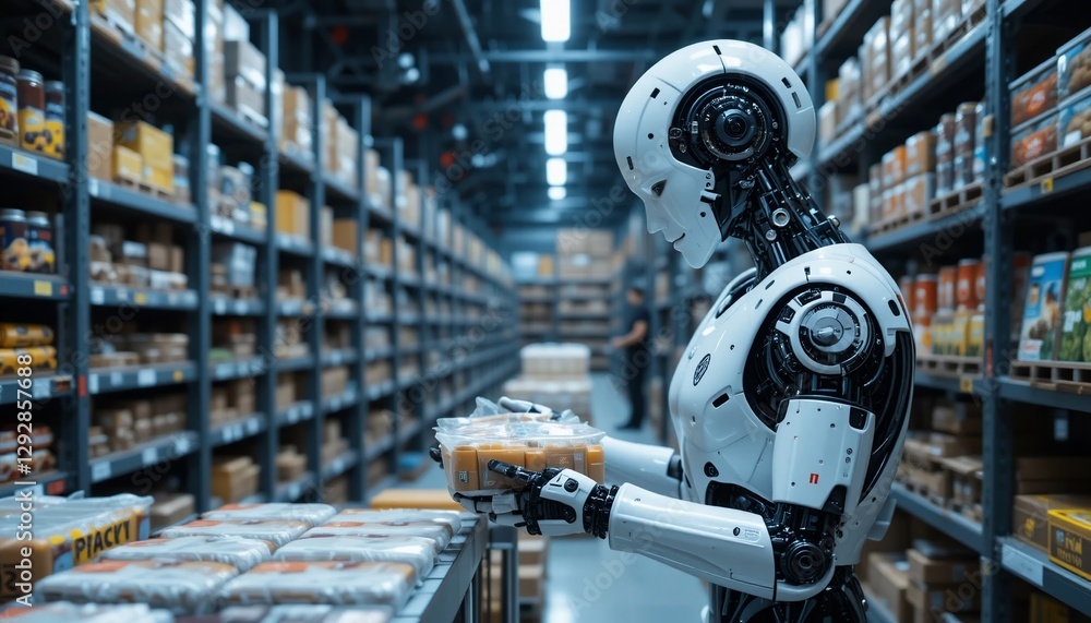 Advanced Robot Handling Inventory in Modern Warehouse Automated Logistics System Advanced Robot Handling Inventory in Modern Warehouse Automated Logistics System