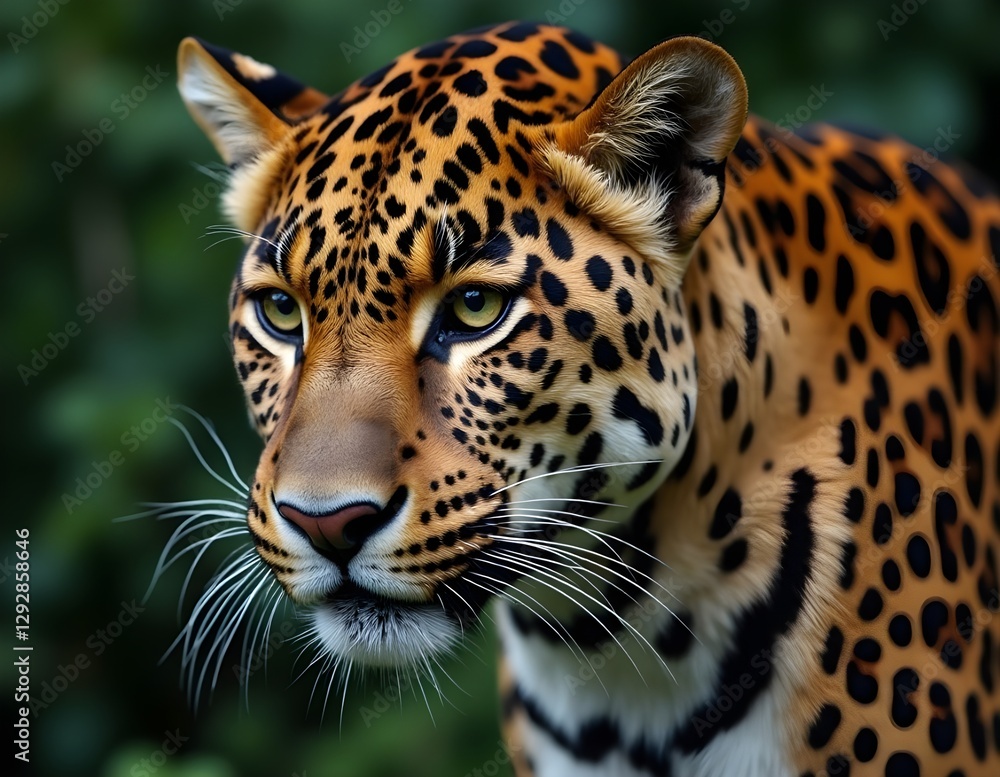 Obraz premium Star Tiger whose skin is filled with round patterns and contrasting colors, its mysterious nature, every step is agile, reflecting strength and elegance in one body