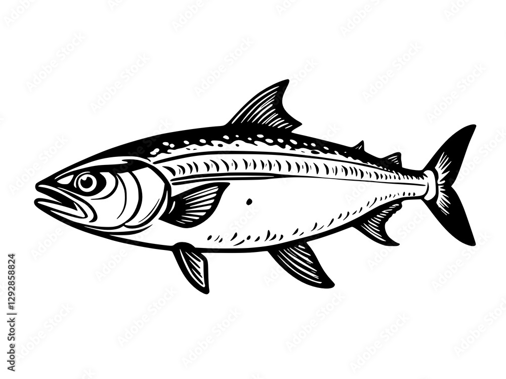 Fototapeta premium black fish, isolated on white background