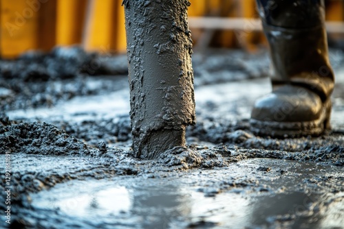 Wallpaper Mural Concrete laid with steel in fresh construction Torontodigital.ca