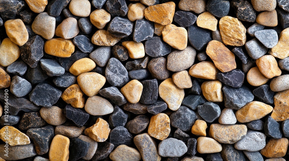 A close-up of various smooth stones in different shades, creating a natural and textured surface, ideal for landscaping or decorative purposes. A close-up of various smooth stones in different shades, creating a natural and textured surface, ideal for landscaping or decorative purposes.