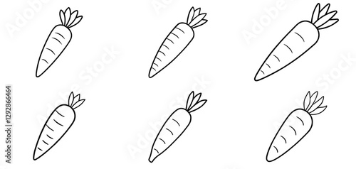 carrot Outline Coloring Page Printable Line Art Drawing