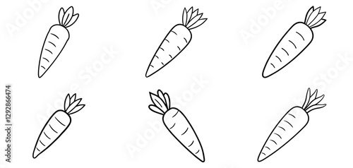 carrot Outline Coloring Page Printable Line Art Drawing