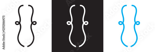 Bracket, braces,  icon. Ideal symbol for software, graphic design.  Isolated on white and black background. Vector illustration. EPS 10