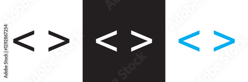Bracket, braces,  icon. Ideal symbol for software, graphic design.  Isolated on white and black background. Vector illustration. EPS 10