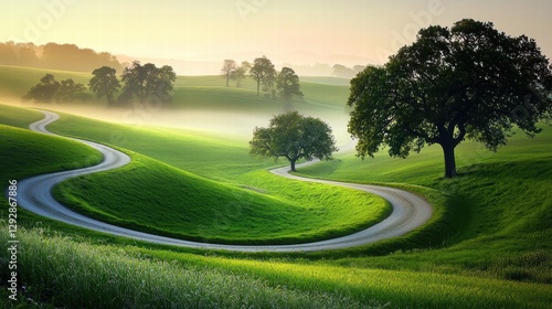 A picturesque landscape showcases the tranquility of nature.