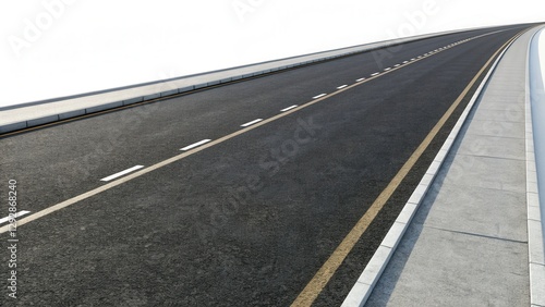 Wallpaper Mural Open Road: A photorealistic image of a smooth, endless road, with perfect asphalt, crisp lane markings, and concrete barriers extending into the distance, inviting viewers to embark on a journey. Torontodigital.ca
