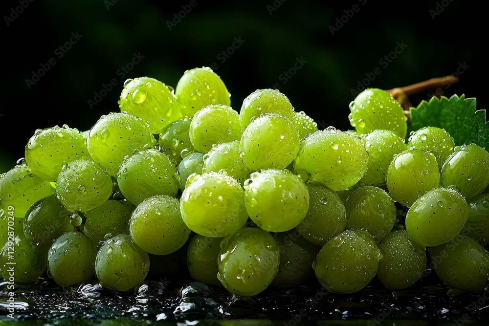 Tropical fruit concept showcasing lush green grapes.