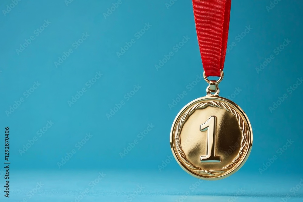 A representation of success, this gold medal highlights the triumph of reaching the top.