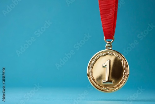 Obraz na płótnie A representation of success, this gold medal highlights the triumph of reaching the top. w salonie