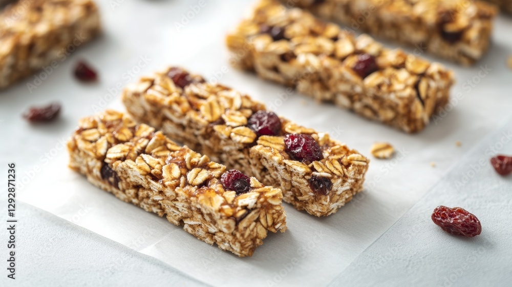 School cafeteria with students eating homemade granola bars. Featuring oats, honey, and dried fruits School cafeteria with students eating homemade granola bars. Featuring oats, honey, and dried fruits