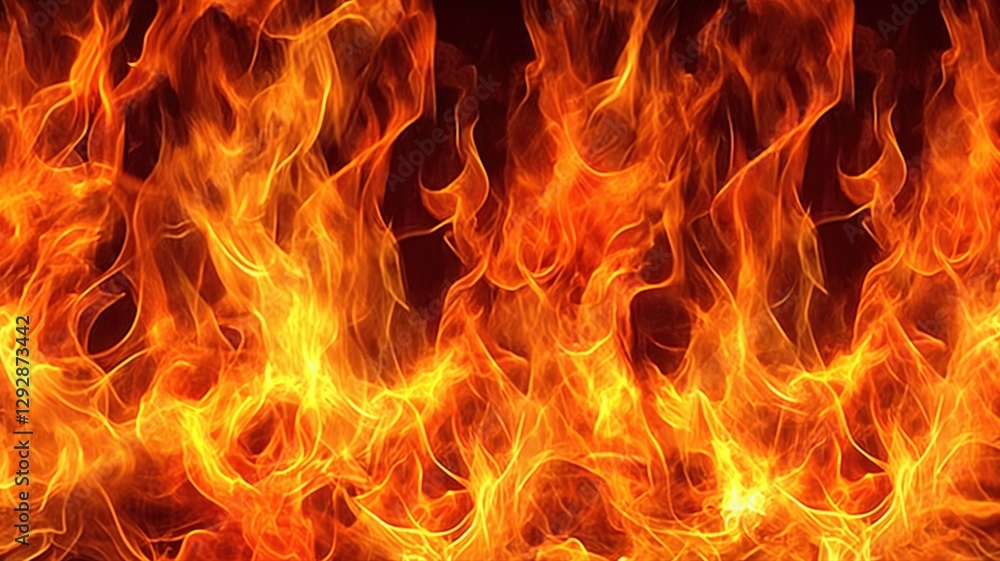 close-up of the flames, Fiery background, copy space for text close-up of the flames, Fiery background, copy space for text