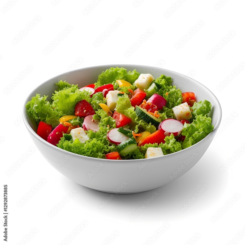 Food salad, magic emotion, isolated on white background, portrait Food salad, magic emotion, isolated on white background, portrait