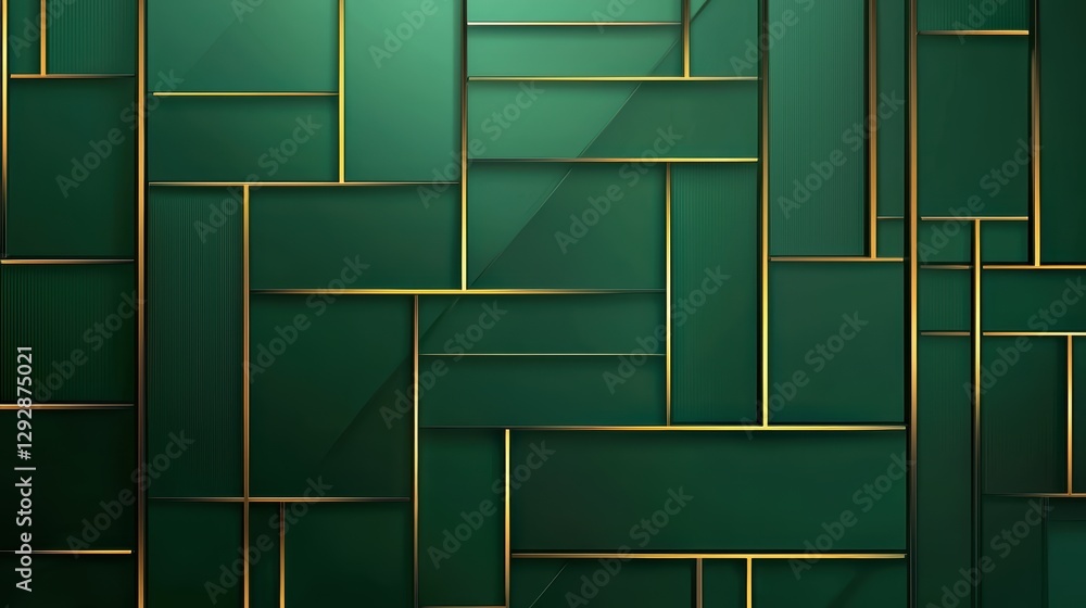 Elegant green and gold geometric background design for luxury projects modern art Elegant green and gold geometric background design for luxury projects modern art