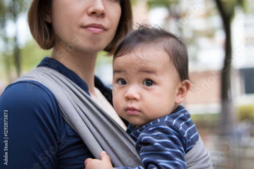 Single Mother Carrying Baby
