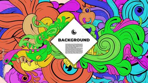 Eye-catching abstract vector wallpaper with vibrant colors and intricate fractal designs, ideal for posters, banners, and fabric prints.