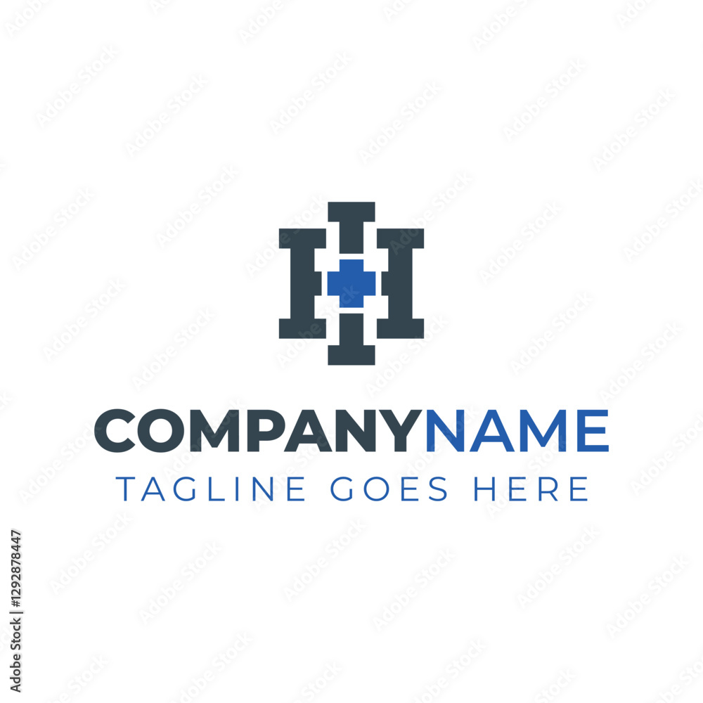 Letters HI Medical Plus Logo, for hospitals, clinics, pharmacy with HI or IG initials Letters HI Medical Plus Logo, for hospitals, clinics, pharmacy with HI or IG initials