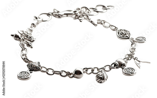 Wallpaper Mural Silver Charm Bracelet on transparent background PNG. Torontodigital.ca