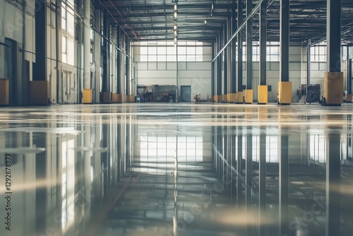 Glossy epoxy coatings on warehouse floors self leveling epoxy surfaces photo