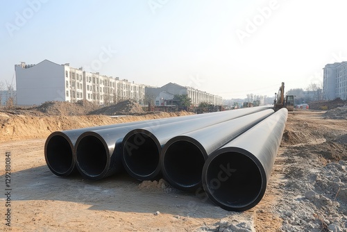Wallpaper Mural HDPE piping for water and gas at construction Torontodigital.ca