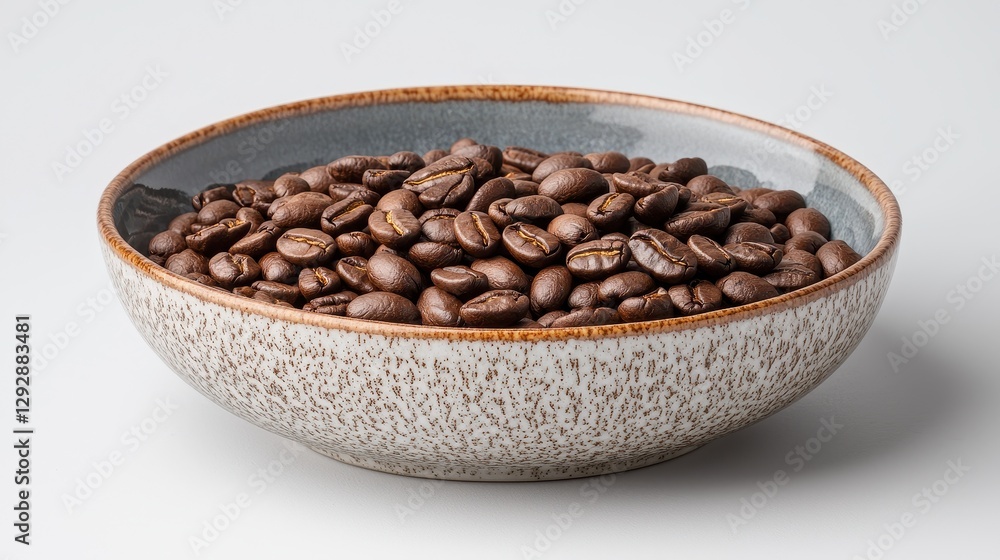 Fototapeta premium Coffee Beans in Decorative Bowl with Textured Surface Showcasing Gourmet Quality for Coffee Lovers