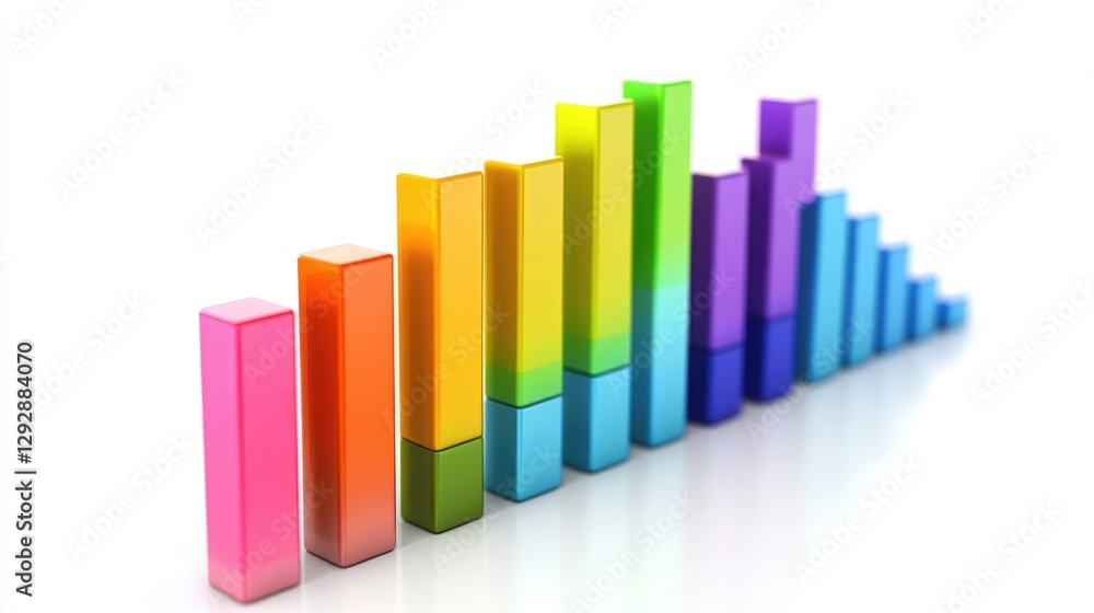 Vibrant Rainbow Bar Graph, A Colorful Data Visualization Vibrant Rainbow Bar Graph, A Colorful Data Visualization