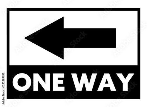 一方通行の標識 黒