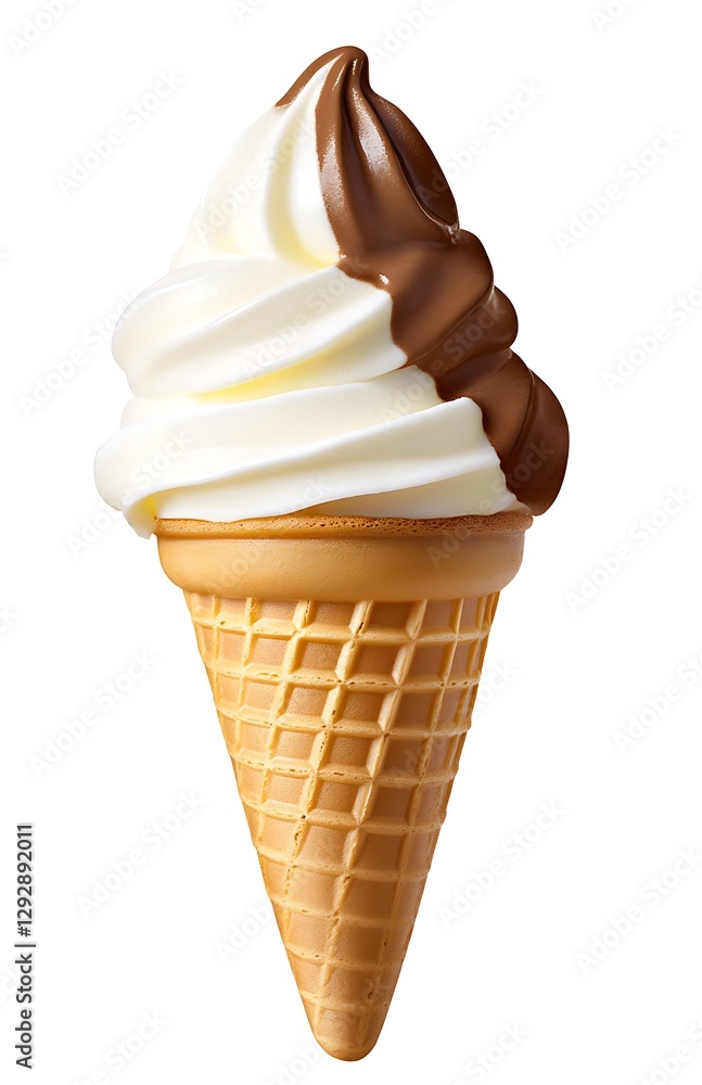 Delicious Vanilla Chocolate Ice Cream Cone Delicious Vanilla Chocolate Ice Cream Cone