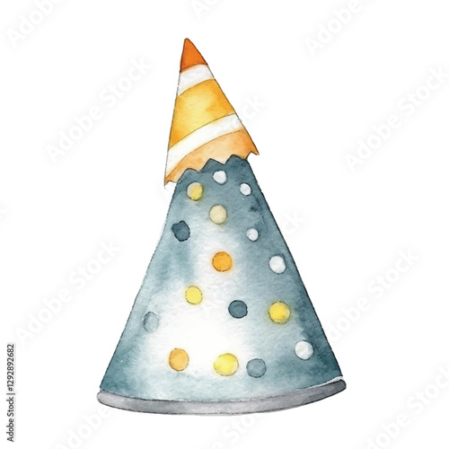 watercolors Cute birthday hat illustration 