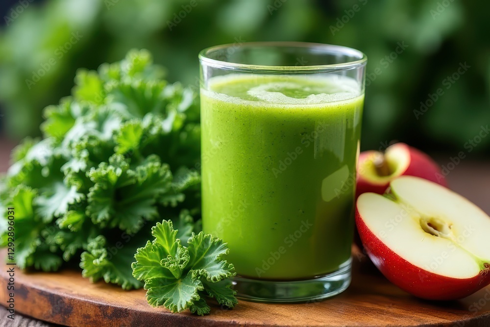 Fresh and Healthy Green Smoothie with Kale Apple Fresh and Healthy Green Smoothie with Kale Apple