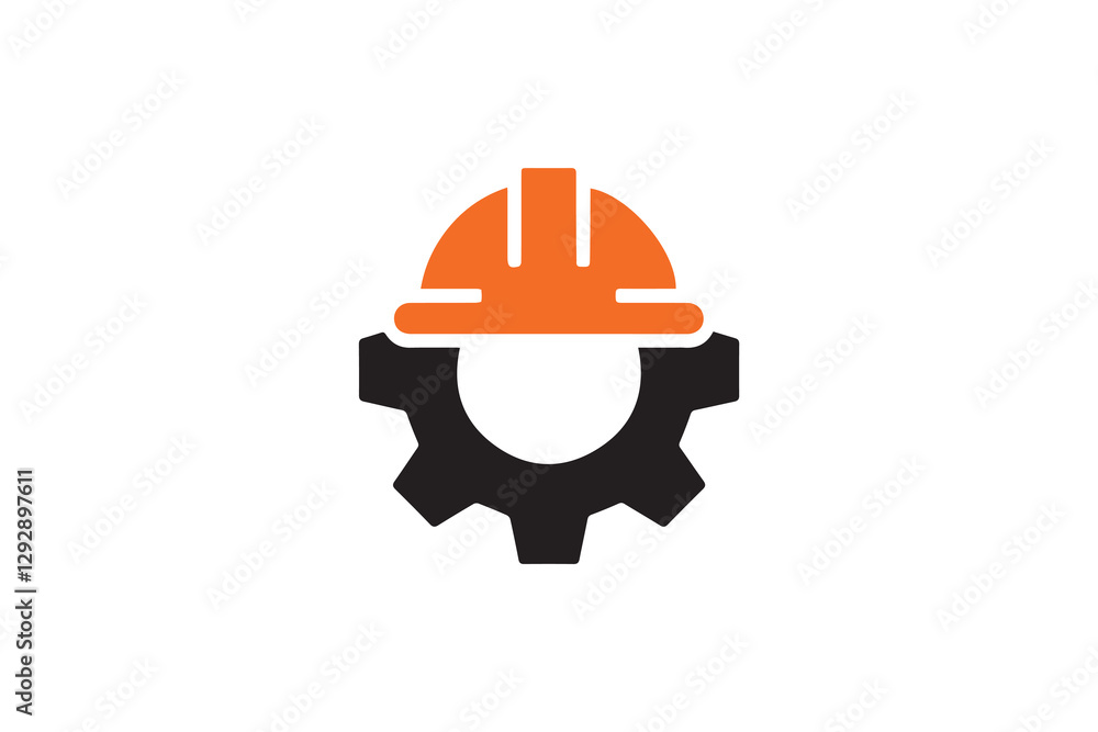 Engineering Excellence Hard Hat and Gear Symbol vector Engineering Excellence Hard Hat and Gear Symbol vector