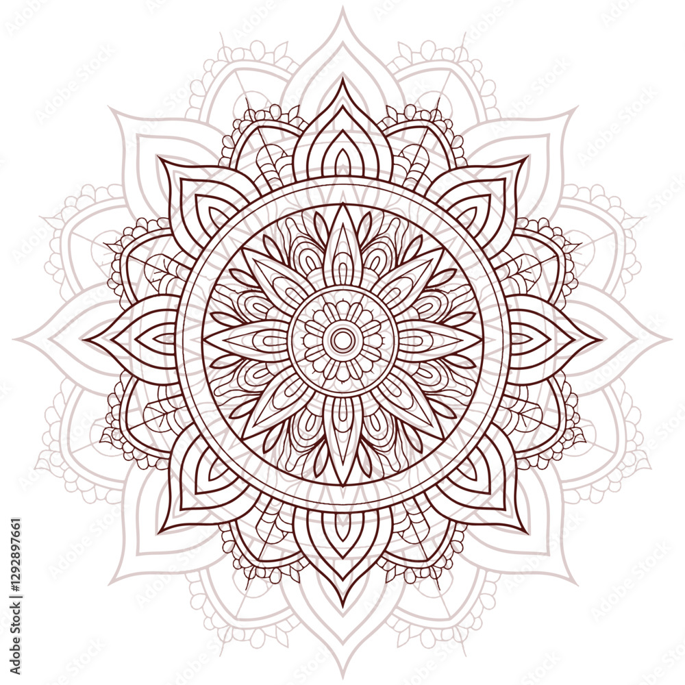Fototapeta premium Line art coloring page of manda vector