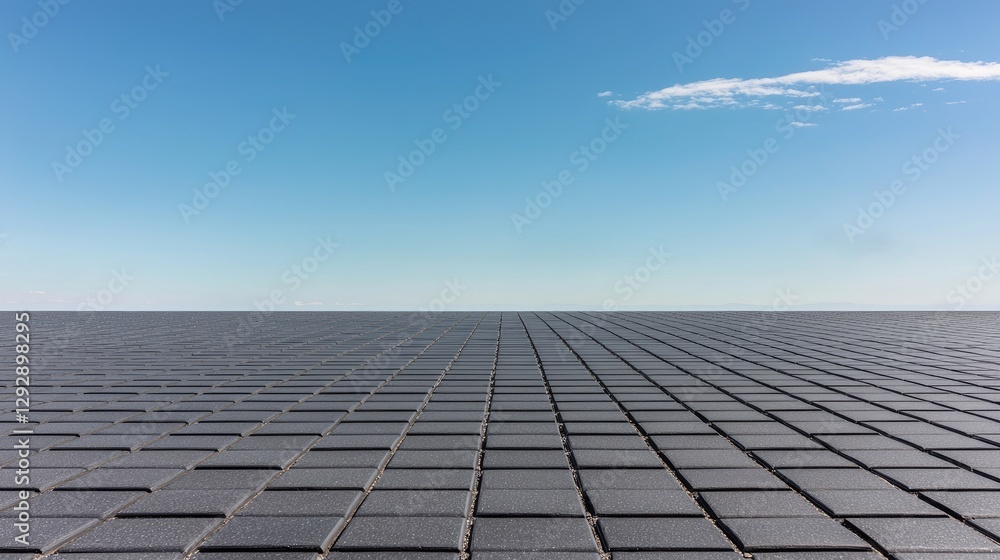Fototapeta premium Empty paved plaza under clear sky. Use Stock photo