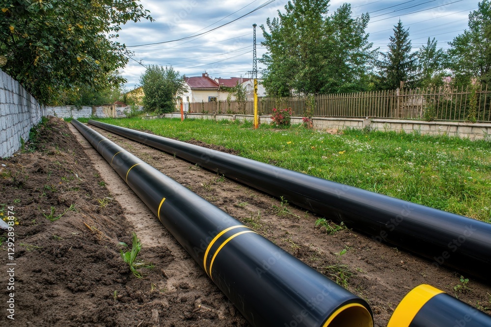 PE pipe manufacturing facility Industrial polyethylene gas and water pipelines HDPE PE100 polyethylene pipes Polyethylene pipe production site