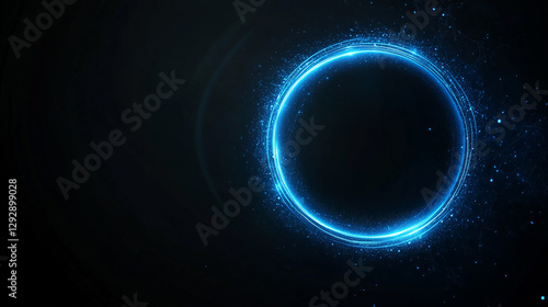 Glowing Blue Energy Portal with Sci-Fi Digital Effects