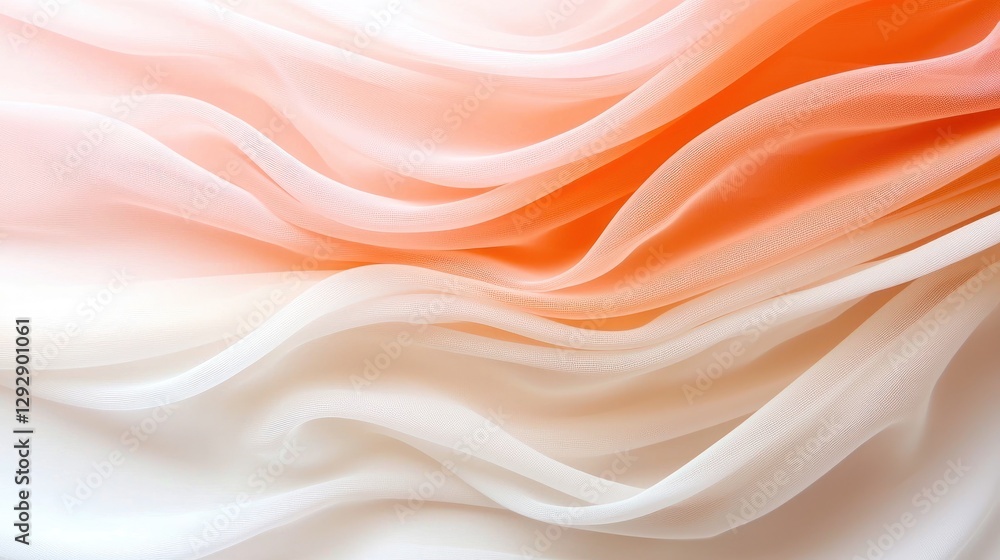 Peach and white fabric waves, soft texture background Peach and white fabric waves, soft texture background