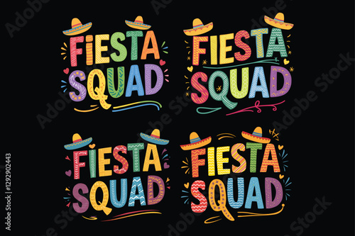 Vibrant Fiesta Squad: Bold, Colorful Celebration  