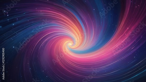 Vibrant cosmic swirl space digital art universe abstract view energy and motion