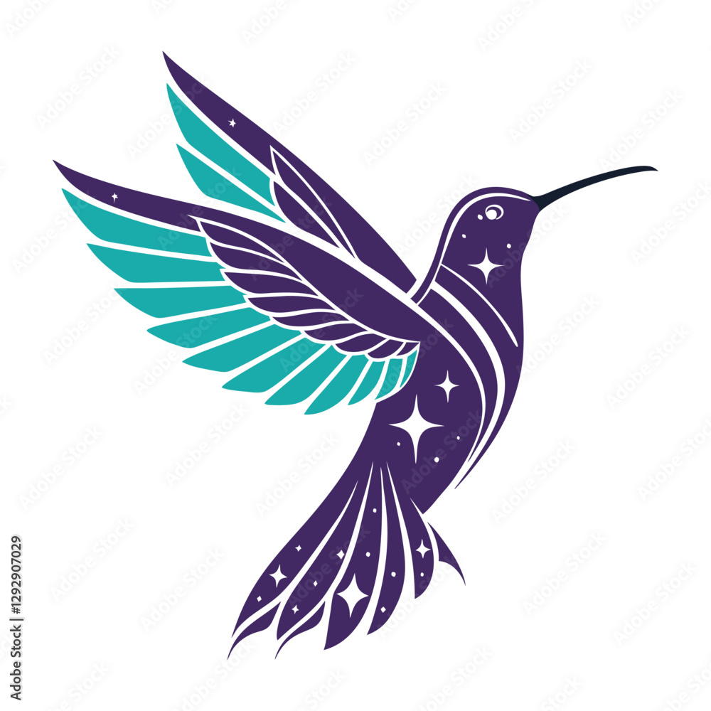 Fototapeta premium hummingbird logo that captures celestial.