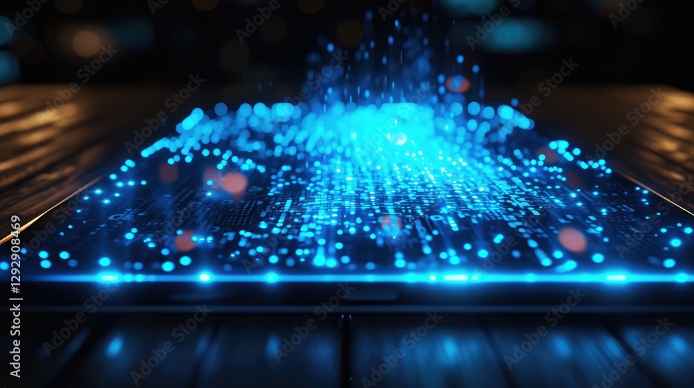 Illuminated Circuit Board Displays Digital Data Flow
