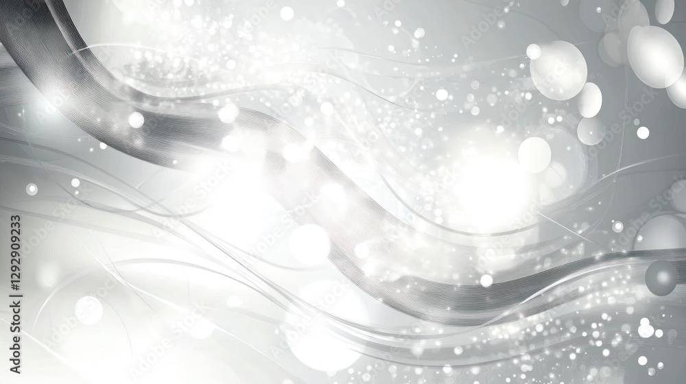 Abstract silver background with flowing lines and shimmering light effects. Abstract silver background with flowing lines and shimmering light effects.