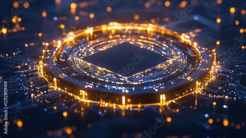 Illuminated Central Processing Unit Circuitry Design