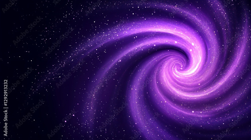 Fototapeta premium Purple Cosmic Swirl Galaxy Nebula Space Art