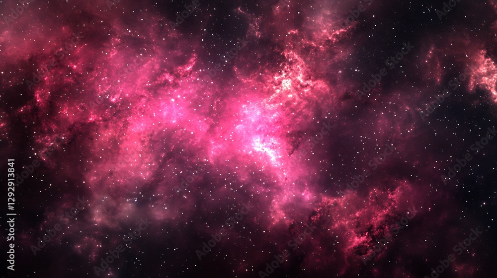 Fototapeta premium A Vivid Pink Nebula In The Vast Cosmos