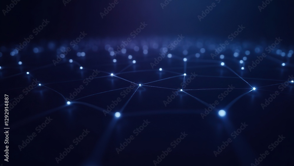 Interconnected Network of Light Points , Visual Representation of Data Connections Interconnected Network of Light Points , Visual Representation of Data Connections