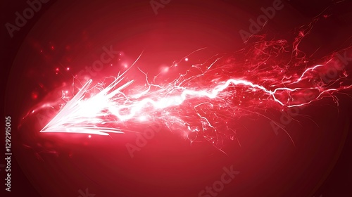 Abstract Red Energy Stream Arrow Design